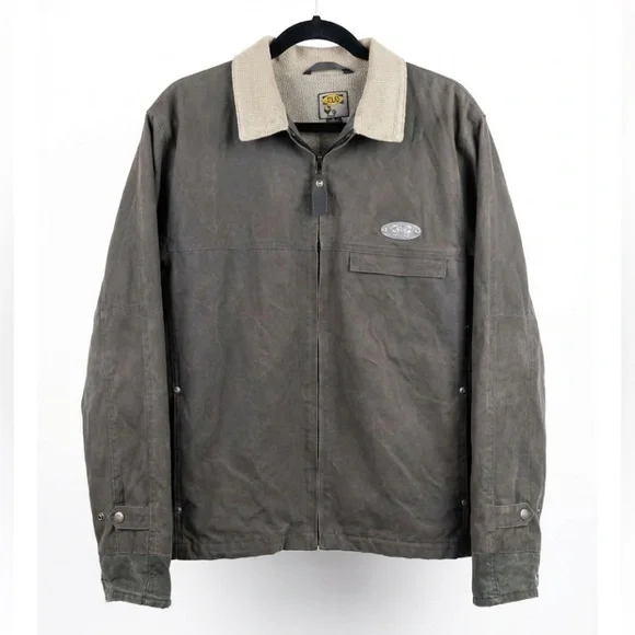 ATLAS Snow-Shoe Company Vintage Waxed Cotton Jacket Men's Large Gray Utility - Picture 1 of 9